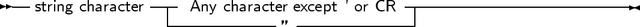 --             ---                       ------------------------
   string character ---Any character except ’ or CR
                            ”
     